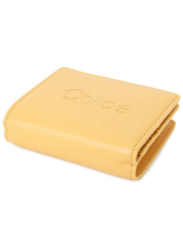 Sense Soft Leather Half Wallet Yellow - CHLOE - BALAAN 4