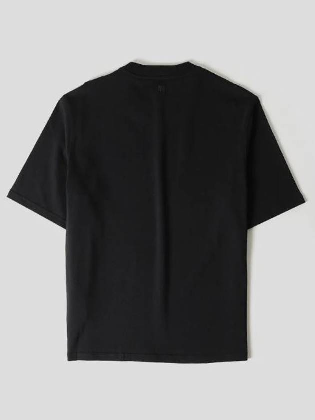 Heart Cotton Short Sleeve T-Shirt Black - AMI - BALAAN 3