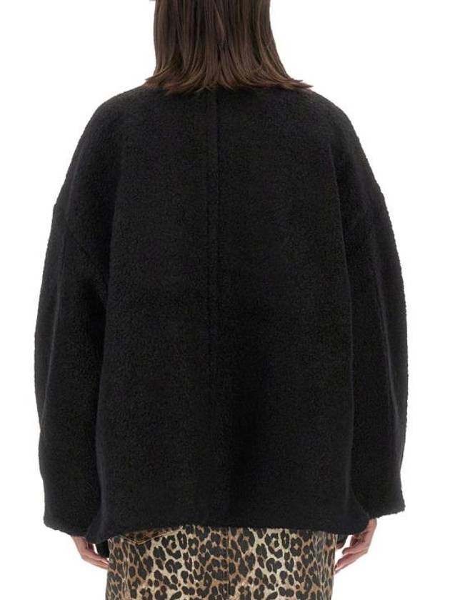 Long Sleeve Oversized Jacket Black - GANNI - BALAAN 4