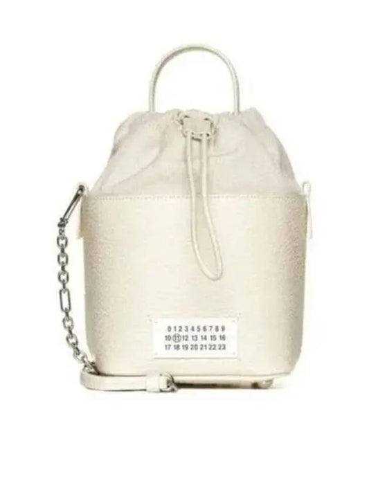 5AC Number Logo Texture Leather Bucket Bag Grey - MAISON MARGIELA - BALAAN 2