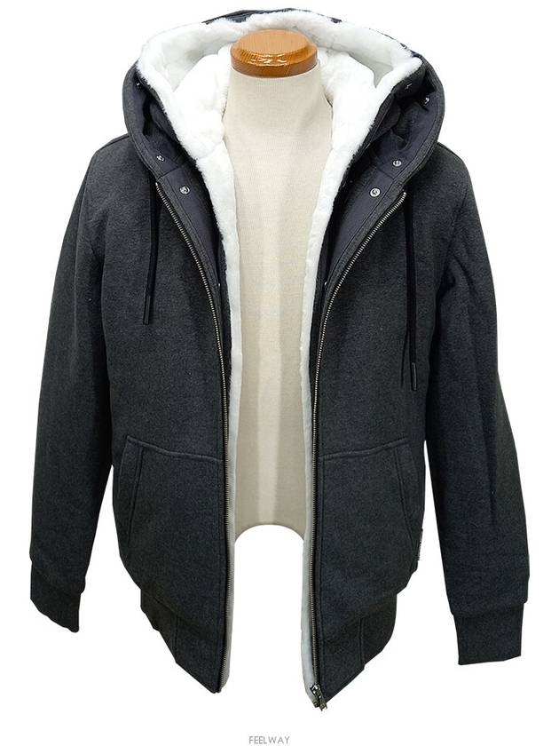 Classic Bunny Zip Up Hoodie White Lining Charcoal - MOOSE KNUCKLES - BALAAN 5