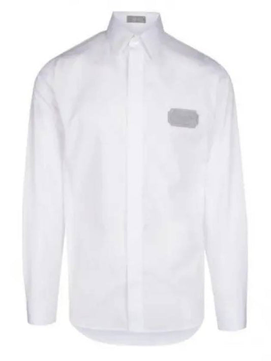 Embroidered Logo Patch Long Sleeve Shirt White - DIOR - BALAAN 1