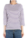 Galathee Striped Sailor Long Sleeve T-Shirt Ecru Violet - SAINT JAMES - BALAAN 2