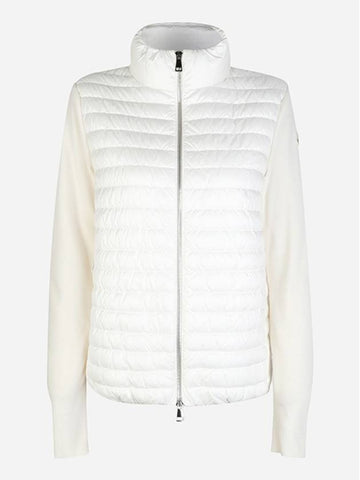 24SS 9B00024 M1131 030 Women Logo Patch Padding Mix Jacket White - MONCLER - BALAAN 1