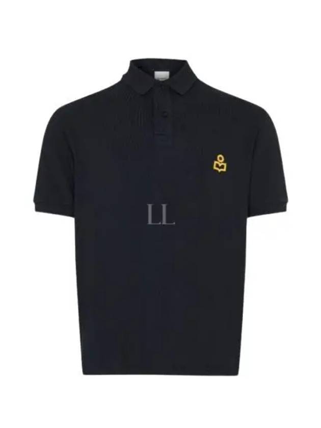 Afko Logo Cotton Polo Shirt Black - ISABEL MARANT - BALAAN 2