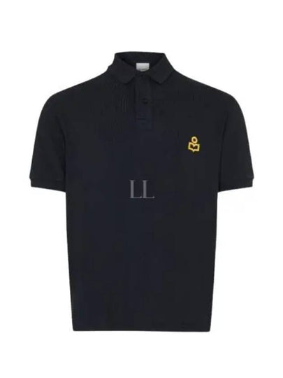 Afko Logo Cotton Polo Shirt Black - ISABEL MARANT - BALAAN 2