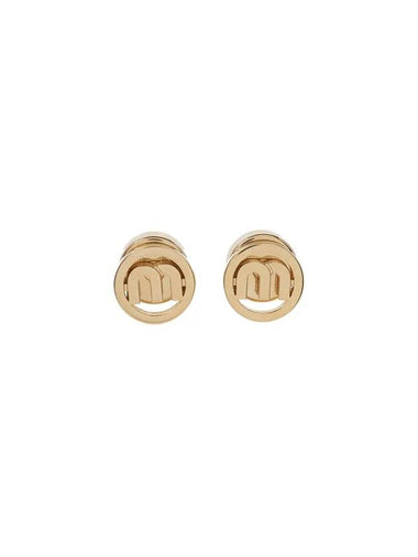 Logo Metal Earrings Gold - MIU MIU - BALAAN 1