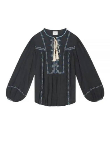 24 SILEKI A HT0371FA B1J15E 01BK Rekia Cotton Shirt - ISABEL MARANT - BALAAN 1