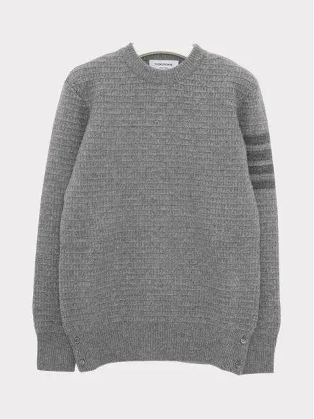 Women's 4 Bar Stripe Cashmere Pullover Knit Top Light Grey - THOM BROWNE - BALAAN 2