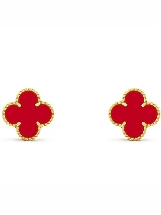 Vintage Alhambra Earrings Gold Red - VANCLEEFARPELS - BALAAN 2