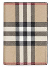 Vintage Check Leather Half Wallet Beige - BURBERRY - BALAAN 3