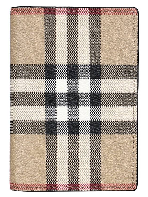 Vintage Check Leather Half Wallet Beige - BURBERRY - BALAAN 3