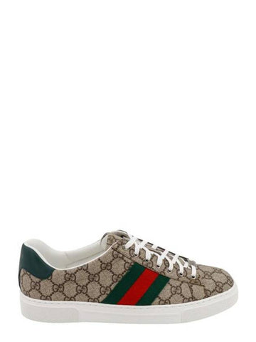 Ace GG Supreme Canvas Low Top Sneakers Beige - GUCCI - BALAAN 1