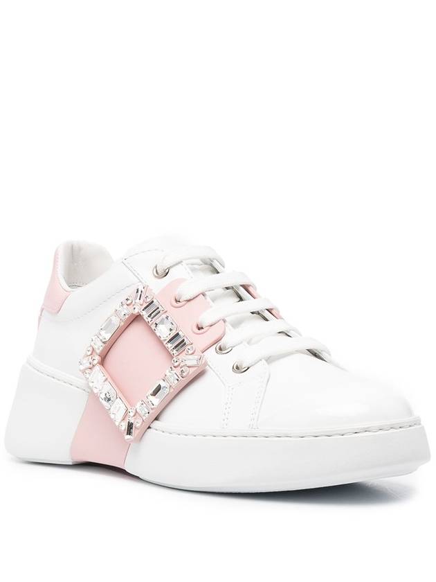 Viv' Skate Buckle Low Top Sneakers White Pink - ROGER VIVIER - BALAAN 5