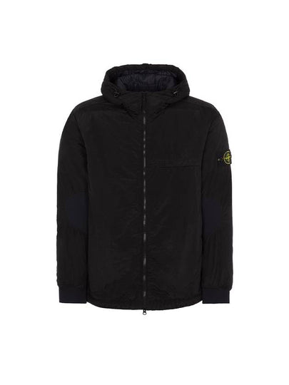 PrimaLoft-TC Nylon Zip Up Hoodie Black - STONE ISLAND - BALAAN 2