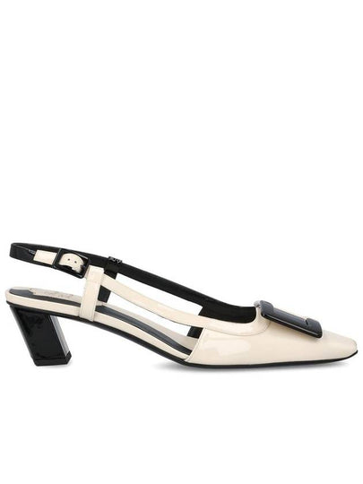 Belle Vivier Patent Leather Slingback Heel Black White - ROGER VIVIER - BALAAN 2