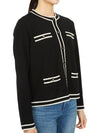 Kendra Button-Up Crew Neck Cardigan Black - TORY BURCH - BALAAN 5