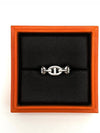 Small Chaine D'Ancre Enchainee Ring Silver - HERMES - BALAAN 3