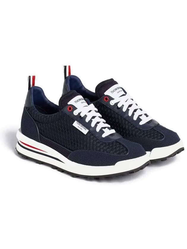 Men's Heavy Athletic Mesh Tech Runner Low Top Sneakers Navy - THOM BROWNE - BALAAN 5