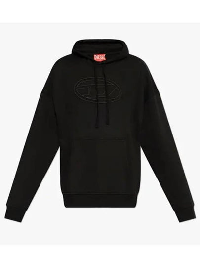 Embossed Oval D Hoodie Black - DIESEL - BALAAN 2