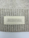 Le Bonnet Grosgrain Logo Patch Beanie Beige - JACQUEMUS - BALAAN 4