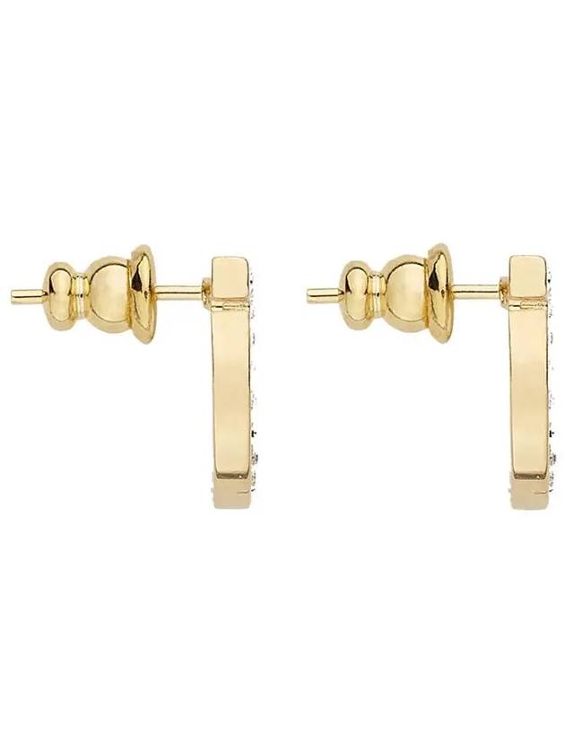 Gancini Crystal Large Earrings Gold - SALVATORE FERRAGAMO - BALAAN 4