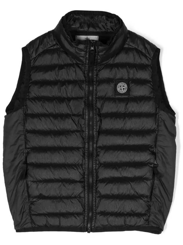 Kids Loom Woven Chambers R Nylon Down Vest Black - STONE ISLAND - BALAAN 3