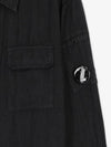 Resin Linen Lens Button Twin Pocket Long Sleeve Shirt Black - CP COMPANY - BALAAN 5