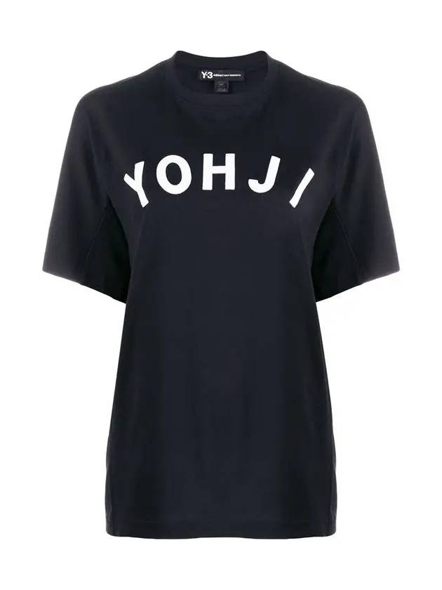 Yohji Logo Round Neck Short Sleeve T-Shirt Black - Y-3 - BALAAN 3