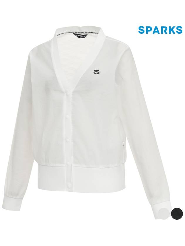 V-neck small logo cardigan jumper SO1LTJ005 - SPARKS - BALAAN 2