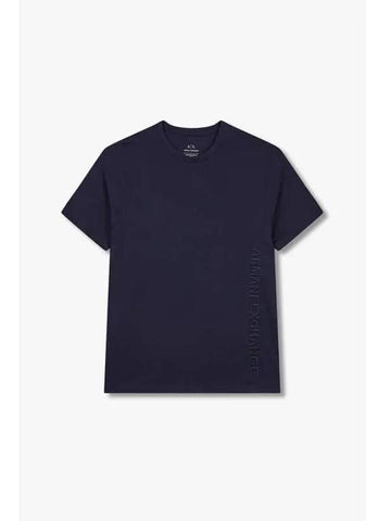 Men s side embroidery logo t shirt navy - ARMANI EXCHANGE - BALAAN 1