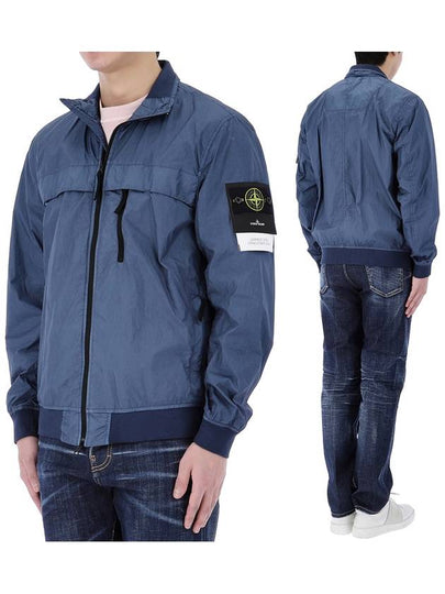 Compass Badge Pleated Windbreaker Dark Blue - STONE ISLAND - BALAAN 2