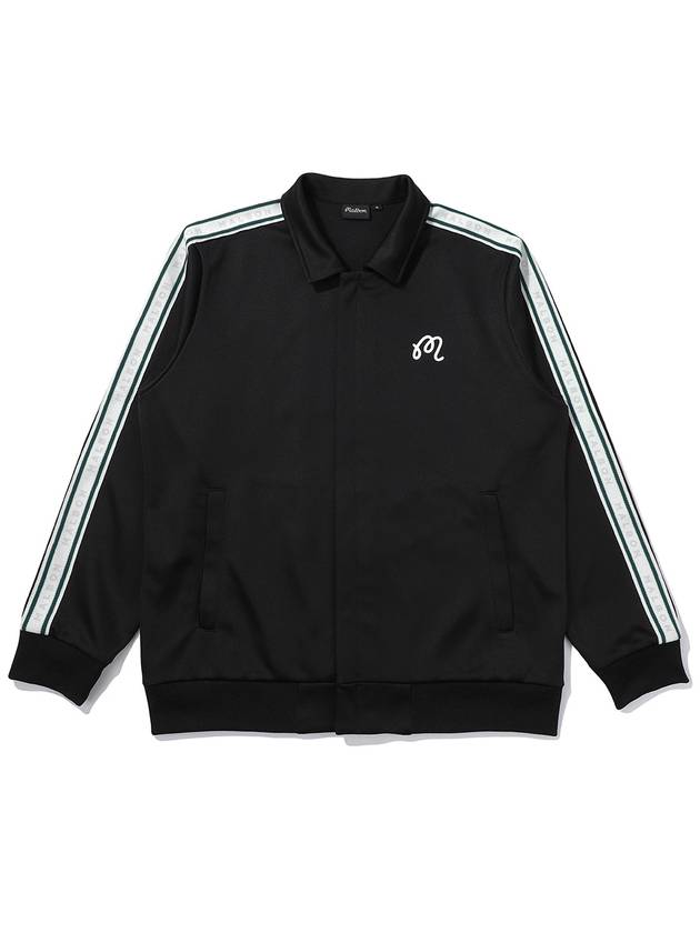 Jersey collar zip up track jacket BLACK MAN - MALBON GOLF - BALAAN 1