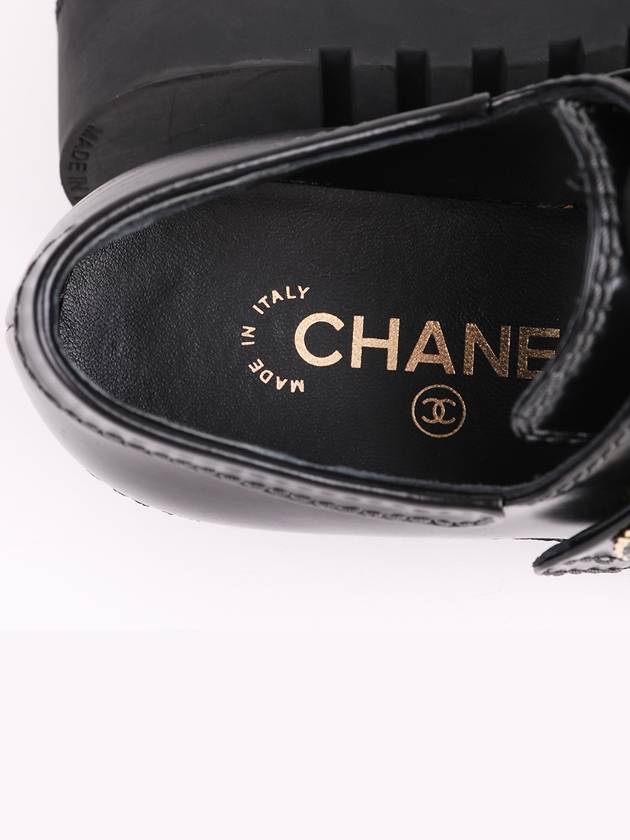 CC logo black lace up women s loafers - CHANEL - BALAAN 9