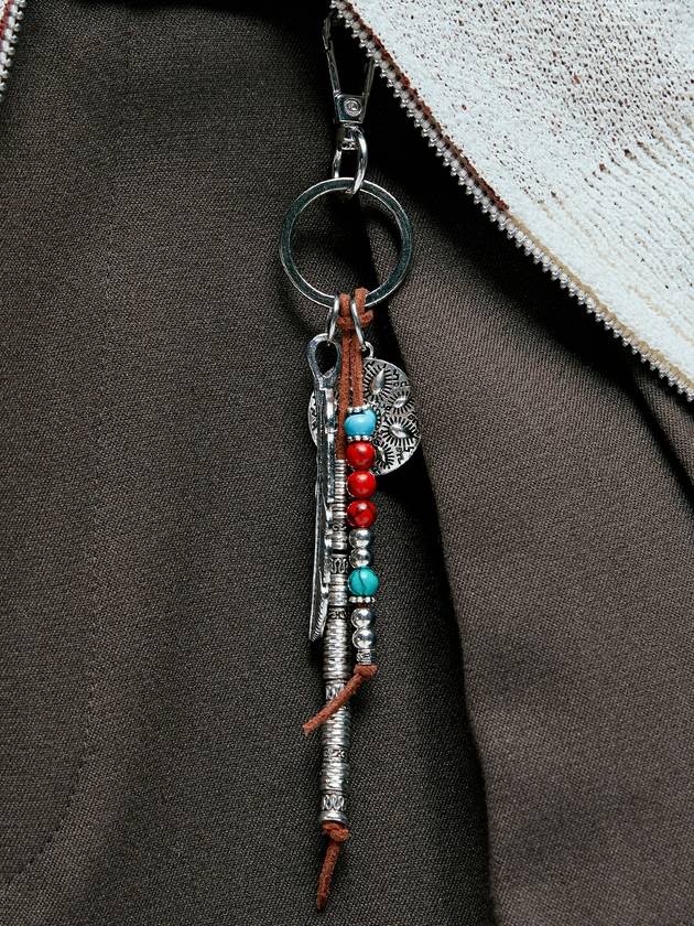 Navajo Feather Beads Keyring Brown - KND - BALAAN 7