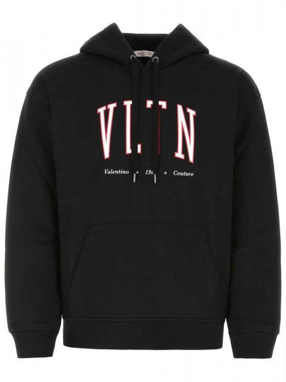 VLTN Logo Print Hoodie Black - VALENTINO - BALAAN 2