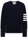 Women's 4 Bar Classic Cashmere Pullover Knit Top Navy - THOM BROWNE - BALAAN 4