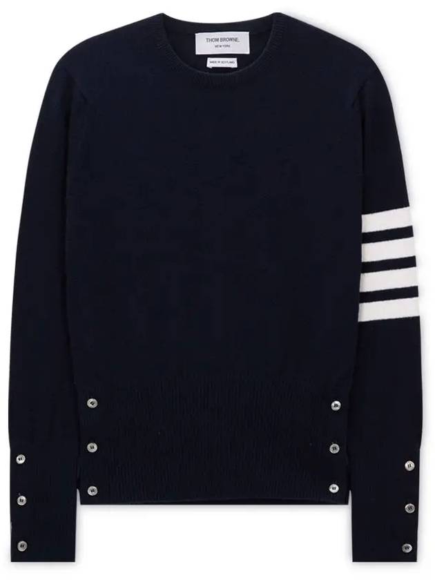 Women's 4 Bar Classic Cashmere Pullover Knit Top Navy - THOM BROWNE - BALAAN 2