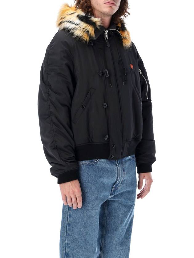 Boke Flower Fur Bomber Jacket Black - KENZO - BALAAN 5