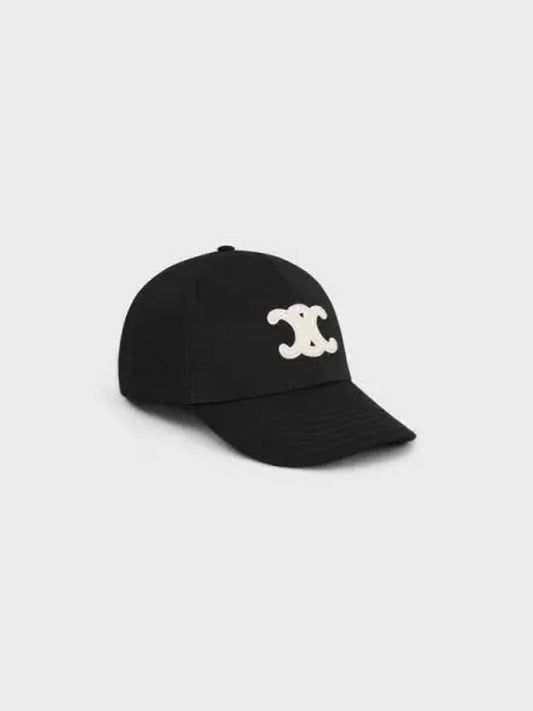 Triomphe Logo Cotton Ball Cap Black - CELINE - BALAAN 2