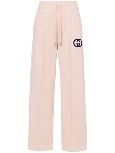 Cotton Jersey Track Pans Soft Pink - GUCCI - BALAAN 1