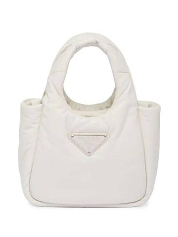 Small Padded Soft Nappa Leather Mini Bag White - PRADA - BALAAN 1