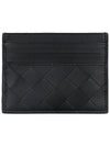 Intrecciato Leather Card Wallet Black - BOTTEGA VENETA - BALAAN 3