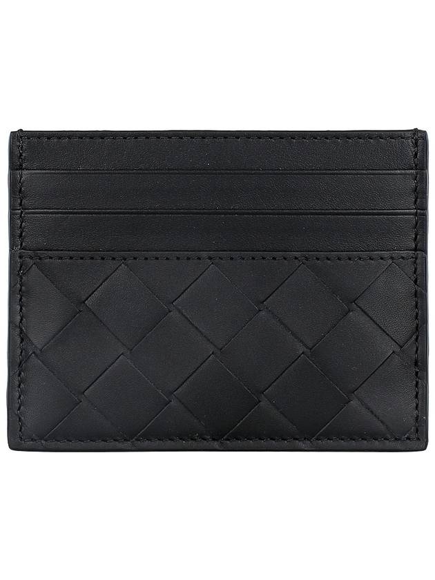 Intrecciato Leather Card Wallet Black - BOTTEGA VENETA - BALAAN 3