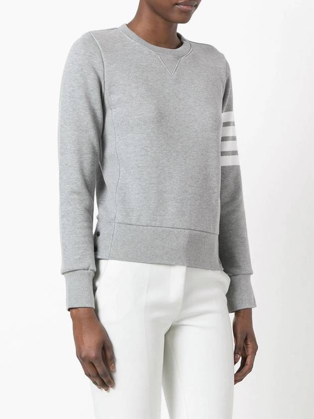 Engineered 4 Bar Stripe Loopback Jersey Knit Crewneck Sweatshirt Light Grey - THOM BROWNE - BALAAN 4