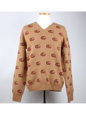 Jacquard wool V neck sweater - GUCCI - BALAAN 1