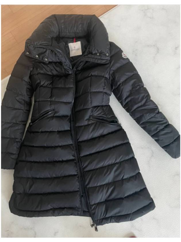 Flammette Long Down Jacket Black - MONCLER - BALAAN 4