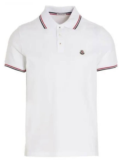 Logo Patch Short Sleeve Polo Optical White - MONCLER - BALAAN 2