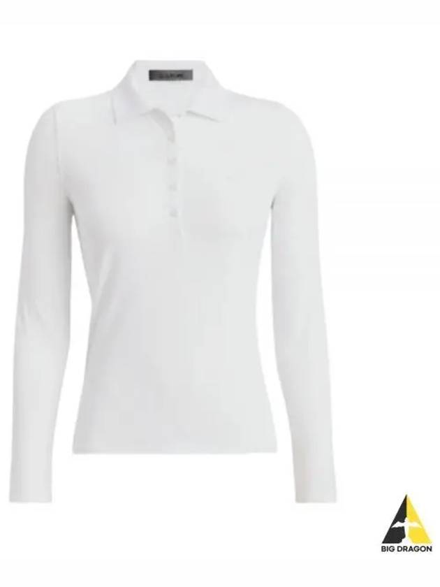 Ribbed Tech Nylon Long Sleeve Polo Shirt White - G/FORE - BALAAN 2