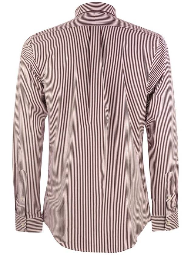 Logo Embroidered Striped Long Sleeve Shirt Red - POLO RALPH LAUREN - BALAAN 3